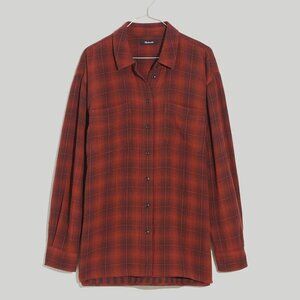 Madewell Oversized Flannel Button-Down Shirt size medium